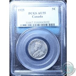 5-cent 1925 PCGS Certified AU-55