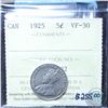 Image 1 : 5-cent 1925 ICCS Certified VF-30