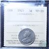 Image 1 : 5-cent 1925 ICCS Certified VF-20