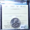 Image 1 : 5-cent 1927 ICCS Certified MS-63