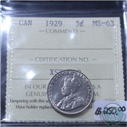 5-cent 1929 ICCS Certified MS-63