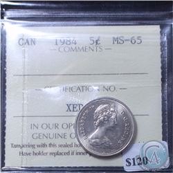 5-cent 1984 ICCS Certified MS-65