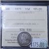 Image 1 : 10-cent 1871 ICCS Certified VF-20