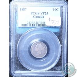10-cent 1887 PCGS Certified VF-25