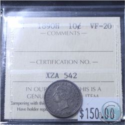10-cent 1890H ICCS Certified VF-20