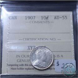 10-cent 1907 ICCS Certified AU-55
