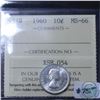 Image 1 : 10-cent 1960 ICCS Certified MS-66