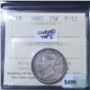 Image 1 : 25-cent 1885 Curved Top 5 ICCS Certified F-12