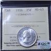 Image 1 : 25-cent 1956 ICCS Certified MS-65