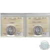 Image 1 : 25-cent 1965 ICCS Certified MS-65: Cameo & 1966 ICCS Certified MS-65; Heavy Cameo. 2pcs