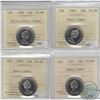 Image 1 : 25-cent 1968, 1969, 1970 & 1971 ICCS Certified PL-66 Heavy Cameo. 4pcs.