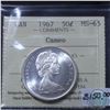 Image 1 : 50-cent 1967 ICCS Certified MS-65; Cameo. Only 1 graded higher by ICCS.