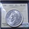 Image 1 : Silver $1 1937 ICCS Certified MS-64