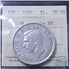 Image 1 : Silver $1 1947 Maple Leaf Double HP ICCS Certified VF-30
