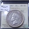 Image 1 : Silver $1 1947 Pointed 7 with Dot ICCS Certified AU-50
