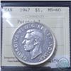 Image 1 : Silver $1 1947 Pointed 7 ICCS Certified MS-60