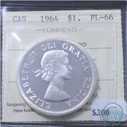 Silver $1 1964 ICCS Certified PL-66 Heavy Cameo