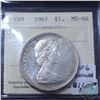 Image 1 : Silver $1 1967 ICCS Certified MS-66. 1 of 6 known.