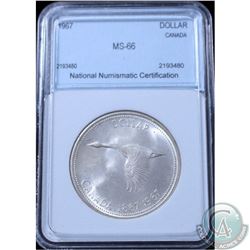 Silver $1 1967 National Numismatic Certification MS-66.  We recommend that you view the lot to form 