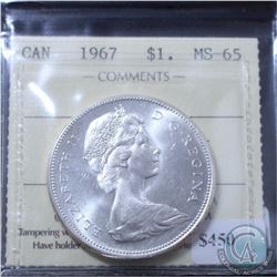 Silver $1 1967 ICCS Certified MS-65