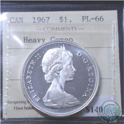Silver $1 1967 ICCS Certified PL-66 Heavy Cameo