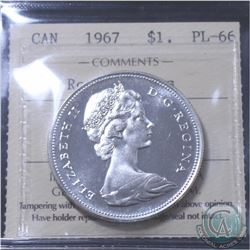 Silver $1 1967 Rotated Dies ICCS Certified PL-66