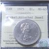 Nickel $1 1975 Attached Jewel ICCS Certified MS-65