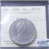 Nickel $1 1981 ICCS Certified MS-65