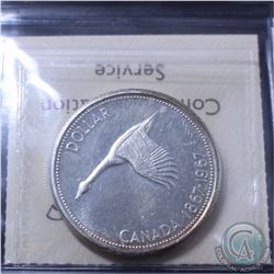 Silver Dollar Canada 1967 'DIVING GOOSE' Variety ICCS Certified MS-64. A nice clean example of this 