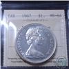 Image 2 : Silver Dollar Canada 1967 'DIVING GOOSE' Variety ICCS Certified MS-64. A nice clean example of this 