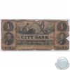 Image 1 : 1857 City Bank $4.  110-14-06-06a, Green Back, St. Catharines Overprint, S/N: 15210 in Good Conditio
