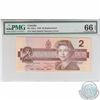 Image 1 : 1986 $2 Thiessen-Crow 'ARX' Replacement (Below 1.34M) BC-55bA. This note is PMG Certified GEM UNC-66
