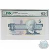 Image 1 : 1986 Bank of Canada  $5 Crow-Bouey 'ENX' Replacement BC-56aA, Yellow B.P.N. PMG Certified Gem UNC-65