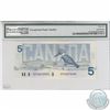 Image 2 : 1986 Bank of Canada  $5 BC-56b Thiessen-Crow EPC Prefix. PMG Certified Gem UNC-66 EPQ!