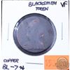 Image 1 : BL-7 Copper Blacksmith Token in Very Fine Condition