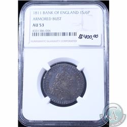 Token 1811 Bank of England 1S/6P Armed Bust NGC Certified AU-53