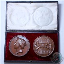 1869  2-coin City of London Commemorative Medals in original double Mint Box (EIMER #1604) These med