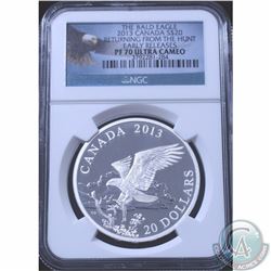 RCM Issue: 2013 Bald Eagle Returning from the Hunt $20 Canada NGC Certified PF-70 Ultra Heavy Cameo.