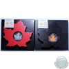 Image 1 : RCM lot: 2015 $20 The Canadian Maple Leaf Shaped coin & 2016 $20 Canada's Colourful Maple Leaf Shape