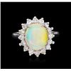 Image 2 : 3.07 ctw Opal and Diamond Ring - 14KT White Gold