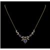 Image 1 : 1.63 ctw Sapphire and Diamond Necklace - 18KT Yellow Gold