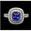 Image 1 : 14KT White Gold 1.88 ctw Tanzanite and Diamond Ring