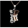 Image 1 : 14KT Two-Tone Gold 1.45 ctw Diamond Pendant With Chain