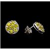 Image 2 : 0.70 ctw Yellow Sapphire Earrings - 14KT White Gold