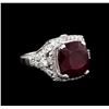 Image 1 : 10.85 ctw Ruby and Diamond Ring - 14KT White Gold