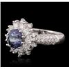 Image 1 : 14KT White Gold 1.67 ctw Tanzanite and Diamond Ring