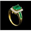 Image 4 : 2.26 ctw Emerald and Diamond Ring - 10KT Yellow Gold