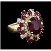 Image 1 : 14KT Yellow Gold 10.52 ctw Ruby and Diamond Ring
