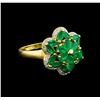 Image 1 : 2.02 ctw Emerald and Diamond Ring - 10KT Yellow Gold