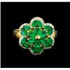 Image 2 : 2.02 ctw Emerald and Diamond Ring - 10KT Yellow Gold